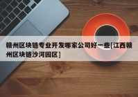 赣州区块链专业开发哪家公司好一些[江西赣州区块链沙河园区]