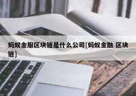 蚂蚁金服区块链是什么公司[蚂蚁金融 区块链]