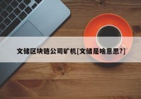 文储区块链公司矿机[文储是啥意思?]